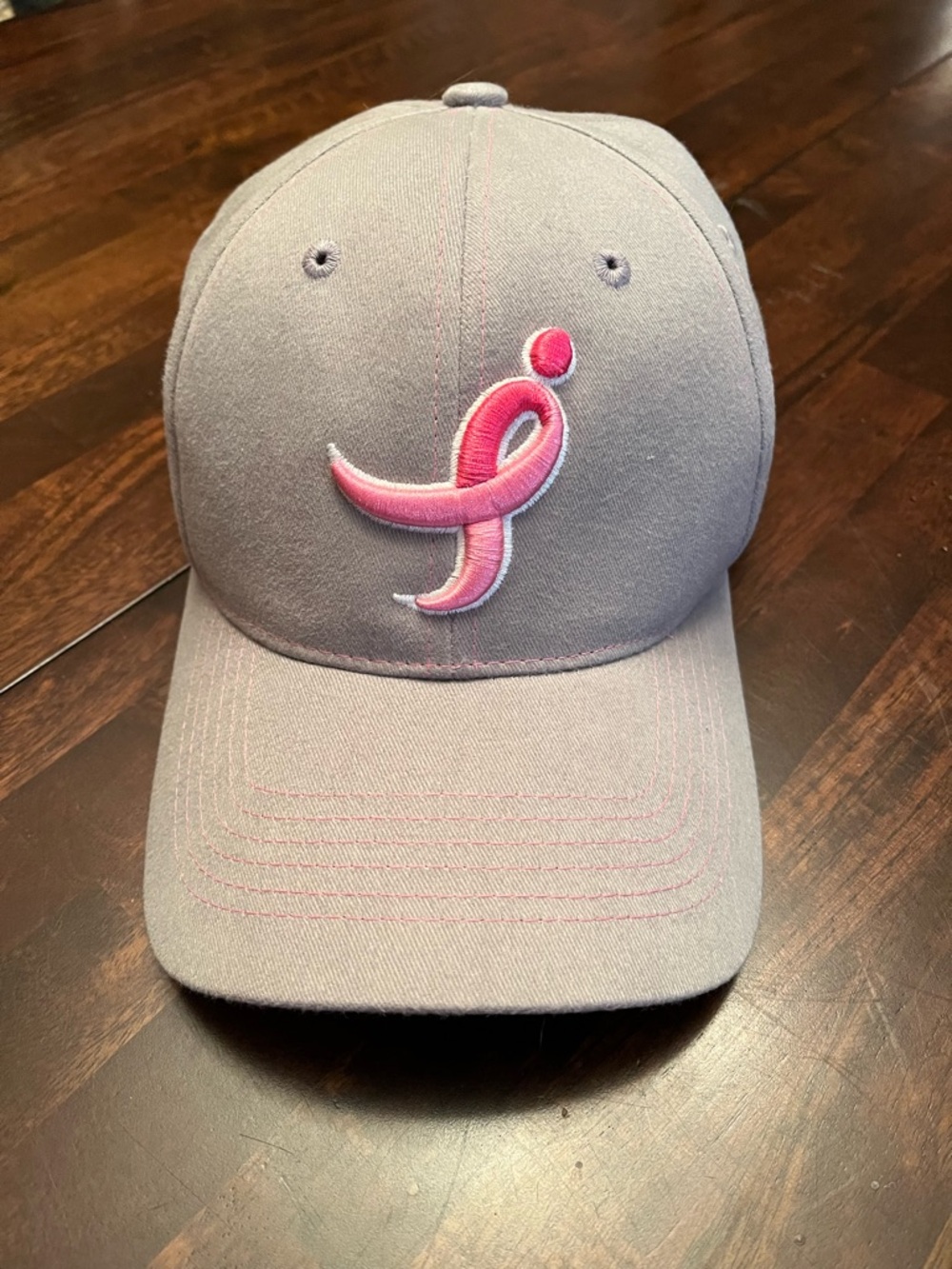 Susan G. Komen Gray Pink Ribbon Embroidered Logo Cap